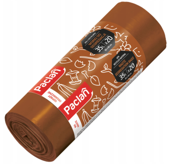 Paclan Worki do segregacji BIO odpady brązowe 35L 20 sztuk