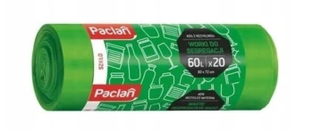 Paclan Worki do segregacji szkło zielony 60L 20 sztuk