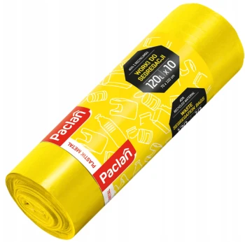 Paclan Worki do segregacji plastik żółty 120L 10 sztuk